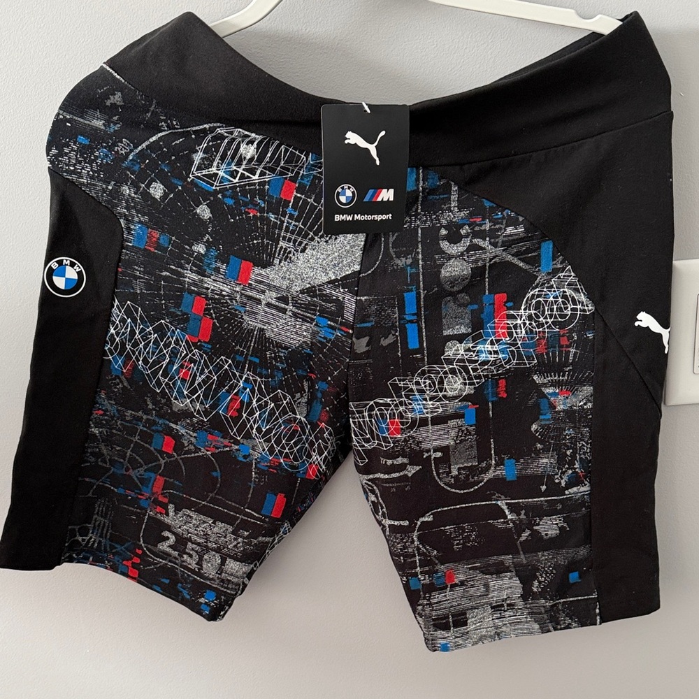 Puma BMW Motorsport Men's Black Graphic Shorts NEW NEW WITH TAGS